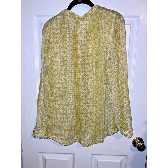 Anthropologie HEI HEI Daytrip Yellow Floral Print Long Sleeve Blouse Size S - Picture 7 of 9